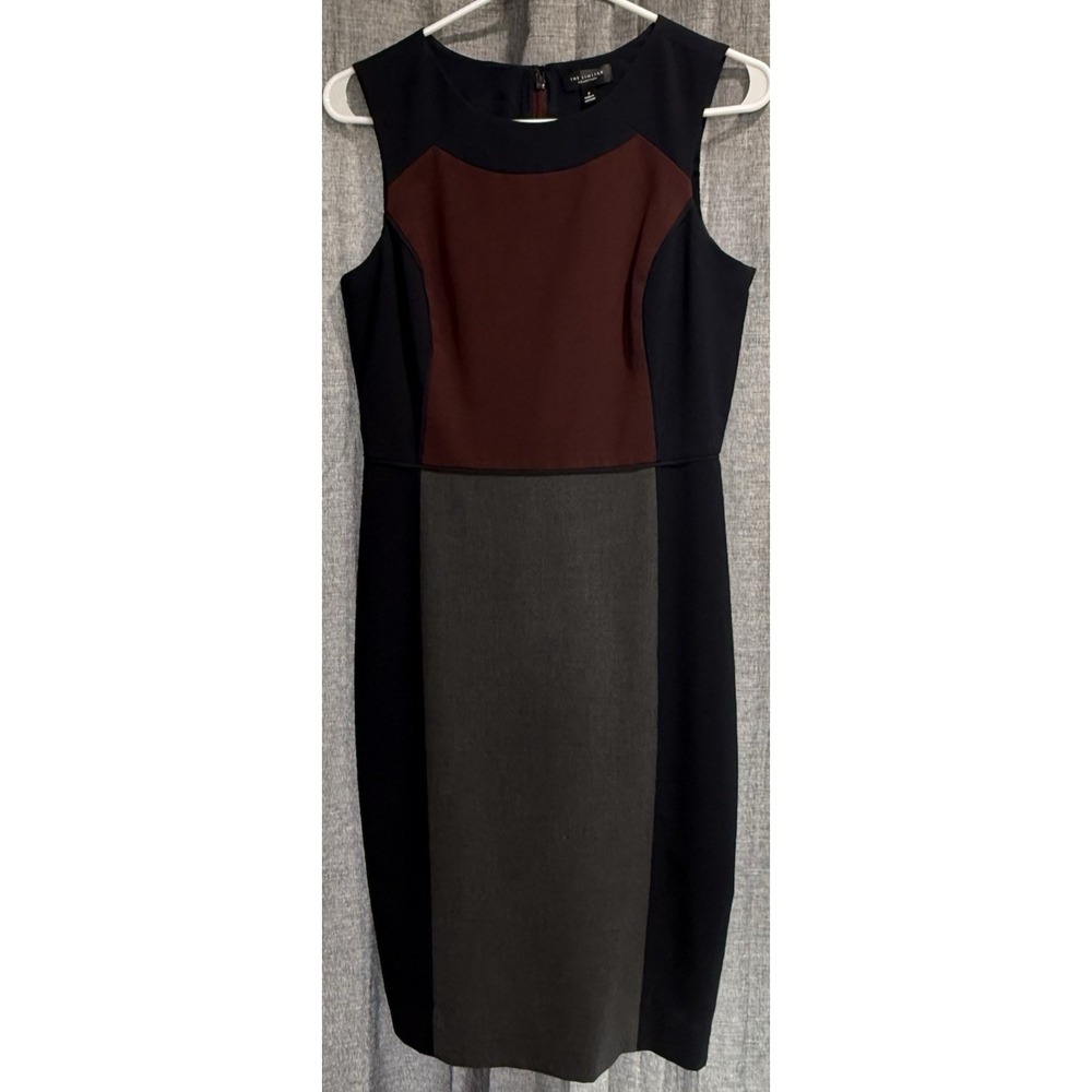 The Limited Collection Women's Dress Color Block Sleeveless Black Maroon Grey 2